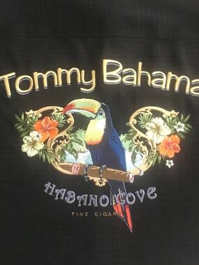 Tommy Bahama Embroidered “HABANO COVE” Silk Camp Shirt